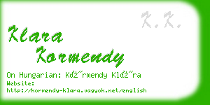 klara kormendy business card